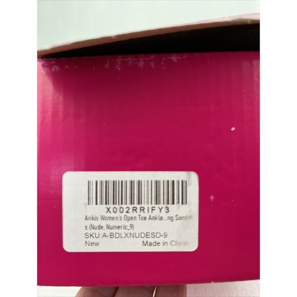 Ankis‎ Women’s Open Toe Ankle Ng Sandal Nude Numeric 9 Suede Chunky Heel New! - Picture 10 of 10